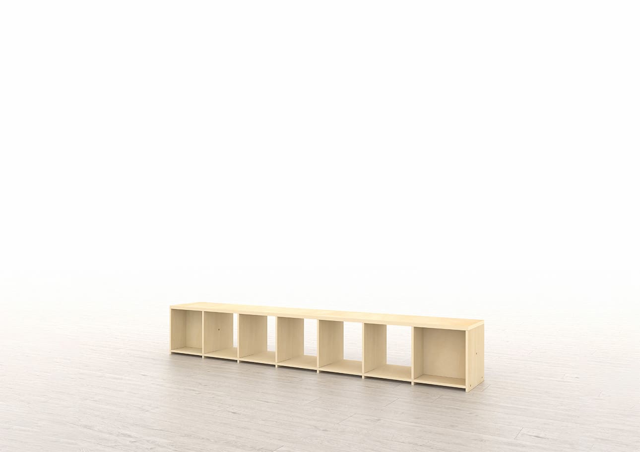 Shelf ロータイプレコード棚 奥行350mm 縦1コマ×横7コマ