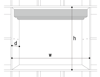 開口部寸法 / Shelf 開口部のある本棚 奥行350mm