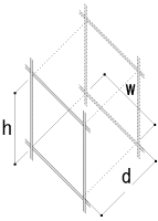 棚内部有効寸法 / Shelf 開口部のある本棚 奥行350mm