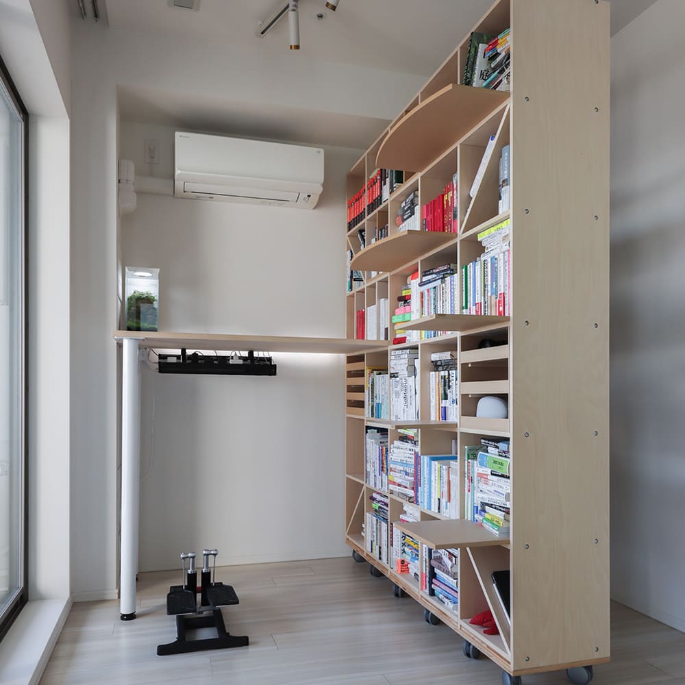 スタンディングデスク付き本棚 デスク付き収納 学習机 書斎机 SOHO家具