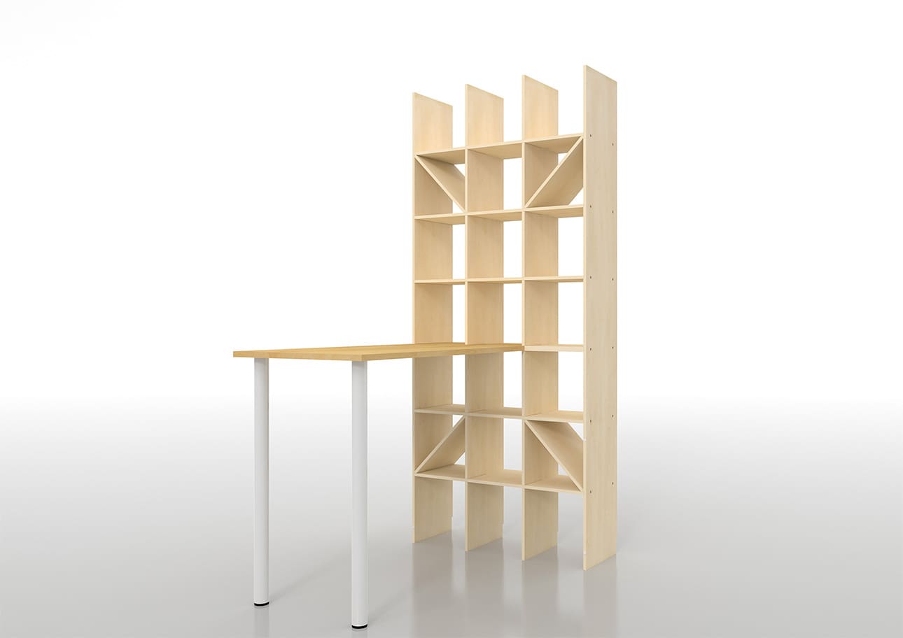 Shelf スタンディングデスク付き本棚 奥行350mm 縦7コマ×横3コマ