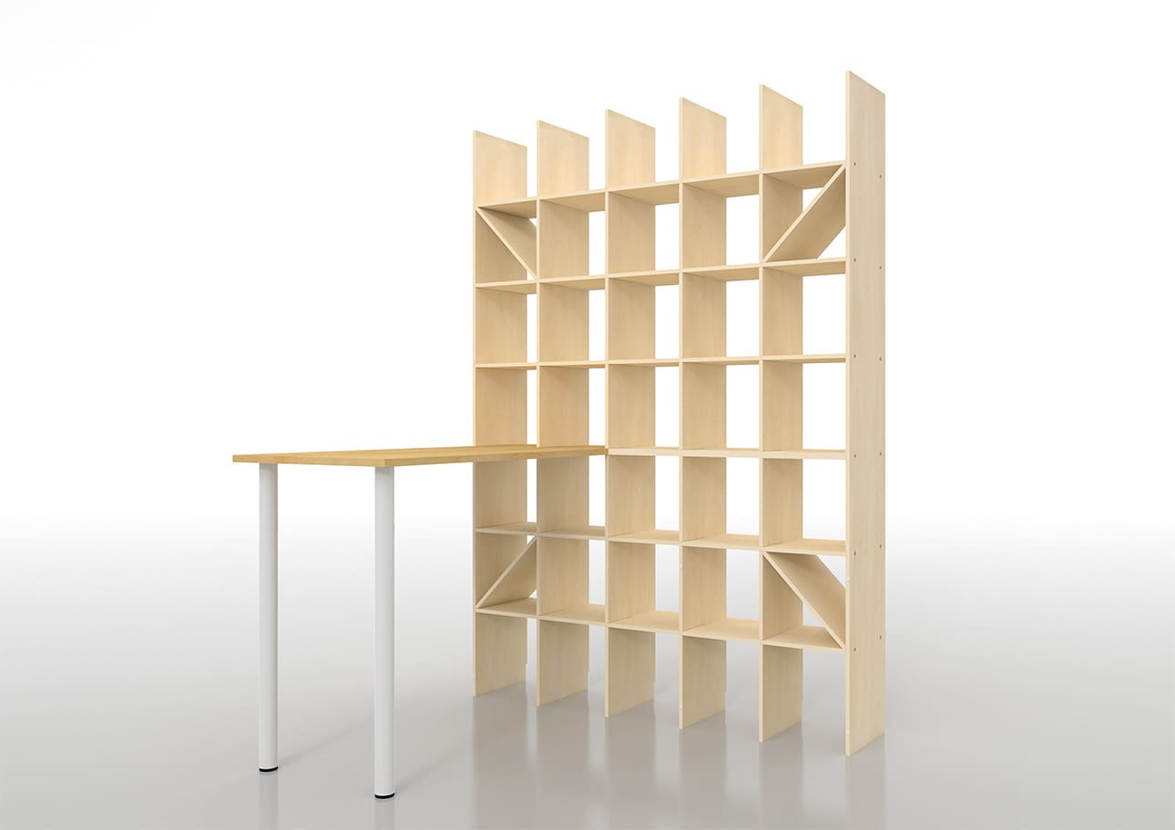 Shelf スタンディングデスク付き本棚 奥行350mm 縦7コマ×横5コマ