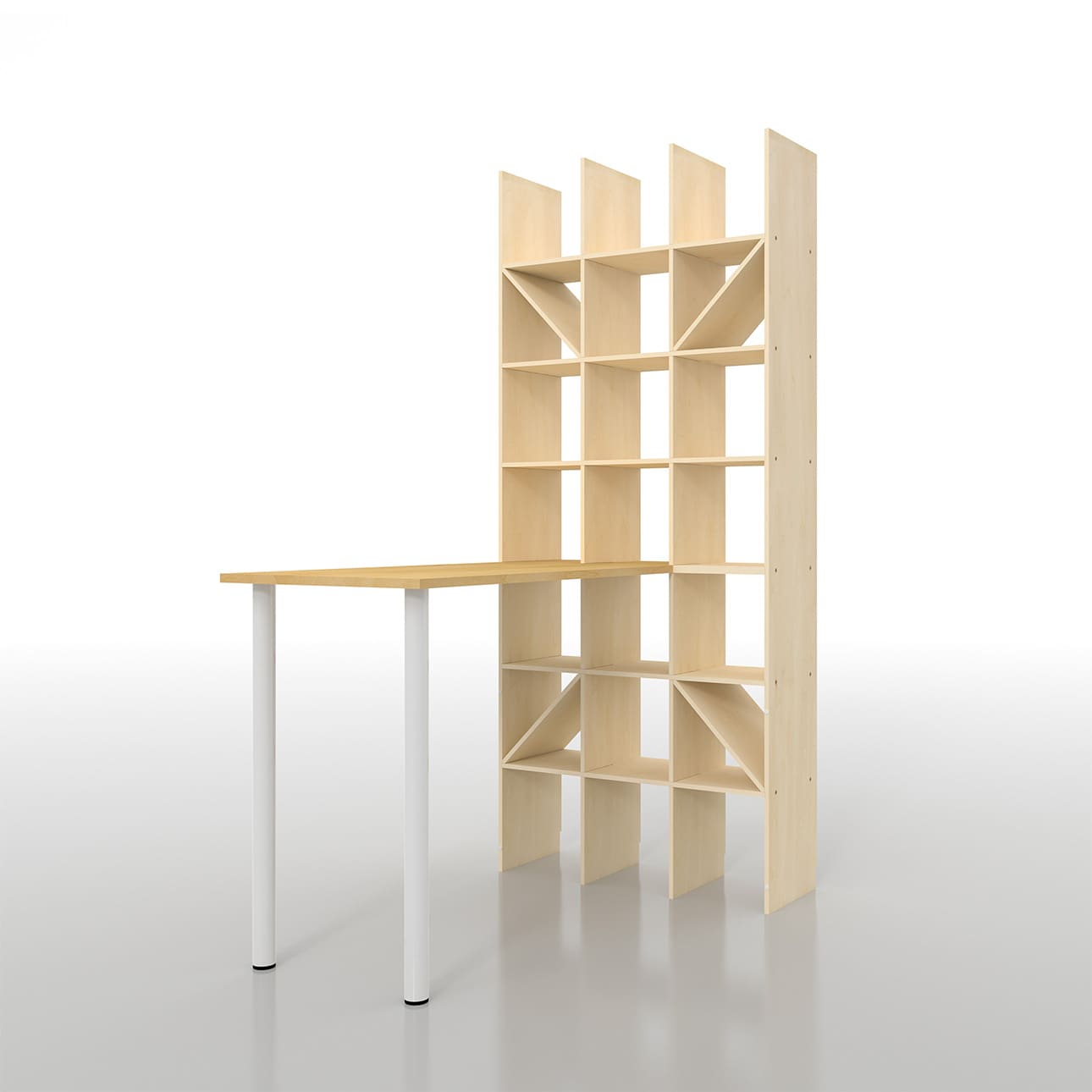 スタンディングデスク付き本棚 立ち机 スタンディングテーブル ハイデスク