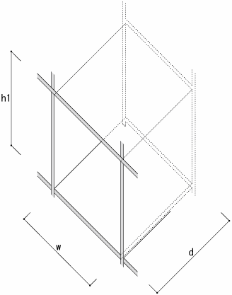 棚内部有効寸法 / Shelf アンダーカウンター付き本棚 奥行350mm