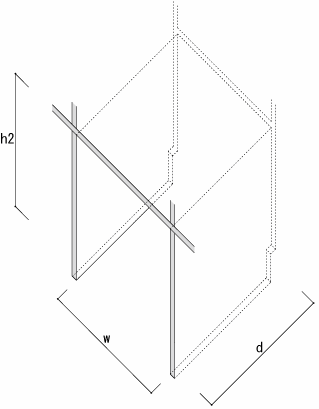 棚内部有効寸法 / Shelf アンダーカウンター付き本棚 奥行350mm