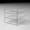 Shelf アクリルトレー 3段(本棚・奥行350mm専用)