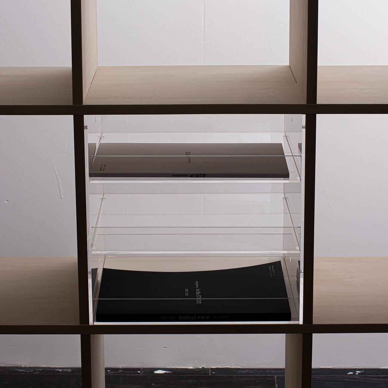 Shelf アクリルトレー 3段(本棚・奥行350mm専用)