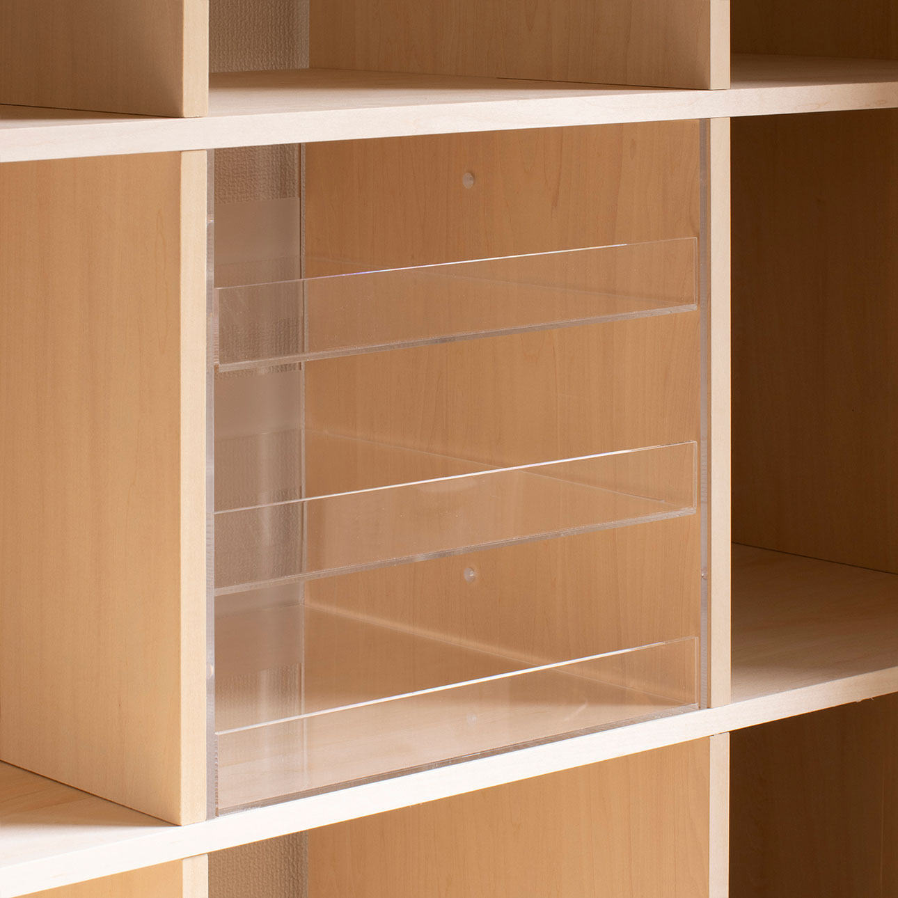 Shelf アクリルトレー 3段(本棚・奥行350mm専用)