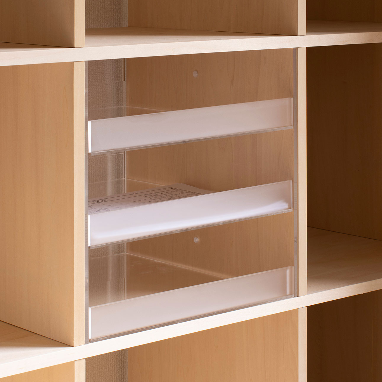 Shelf アクリルトレー 3段(本棚・奥行350mm専用)