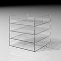 Shelf アクリルトレー 4段（本棚・奥行350mm専用）