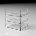 Shelf アクリルトレー 3段（本棚・奥行250mm専用）