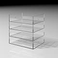 Shelf アクリルトレー 4段（本棚・奥行250mm専用）