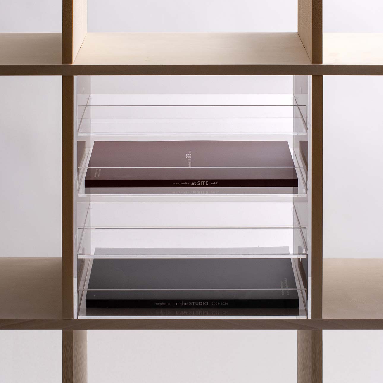 Shelf アクリルトレー 4段(本棚・奥行250mm専用)