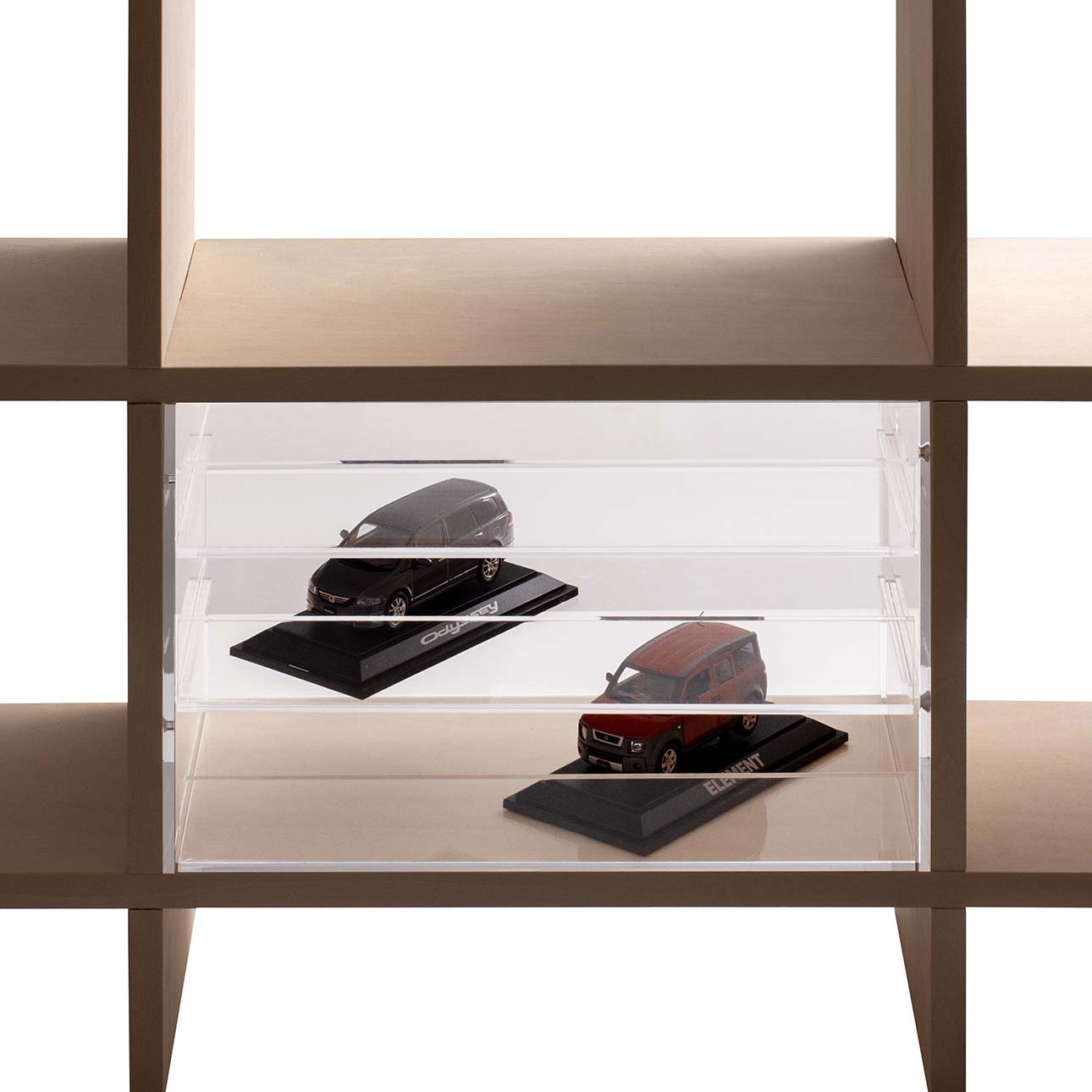 Shelf アクリルトレー 3段(本棚・奥行180mm専用)