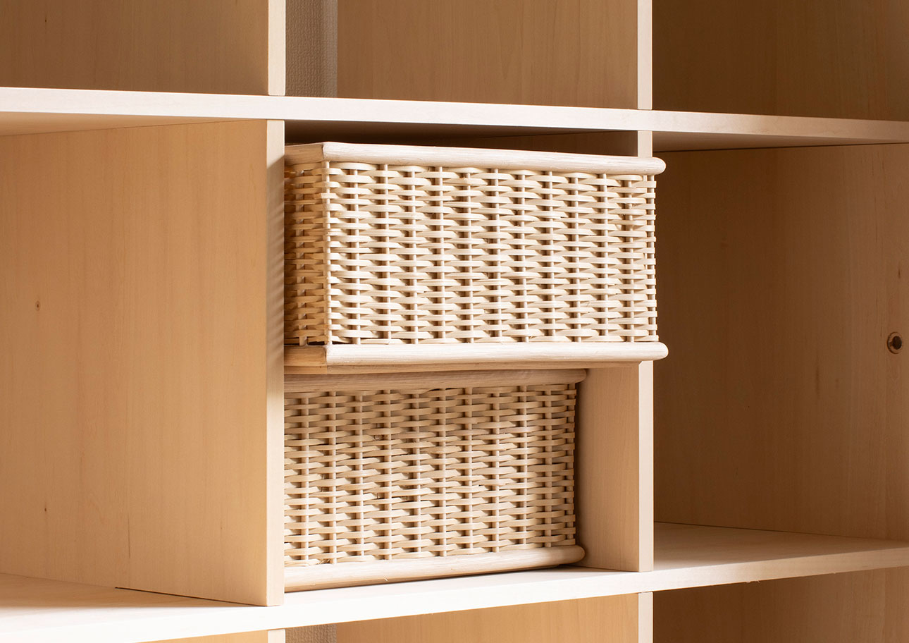 Shelf 竹ひご(ラタン)収納 書類ボックス