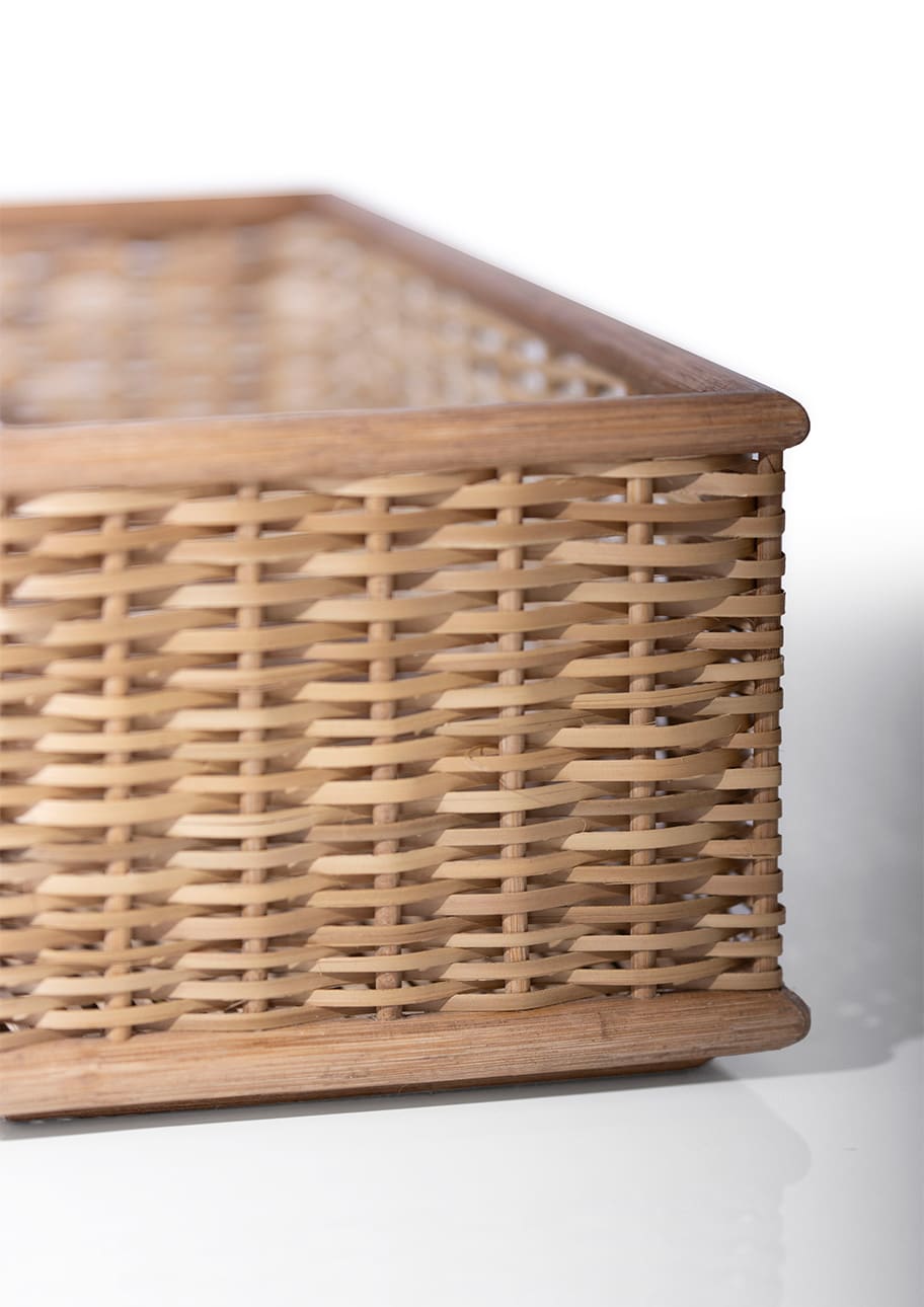 Shelf 竹ひご(ラタン)収納 ボックス ブラウン