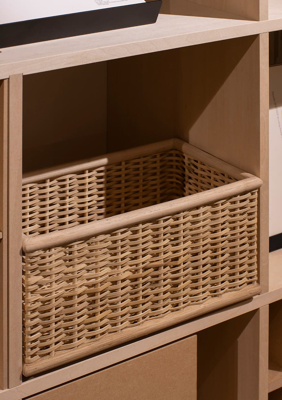 Shelf 竹ひご(ラタン)収納 ボックス ブラウン