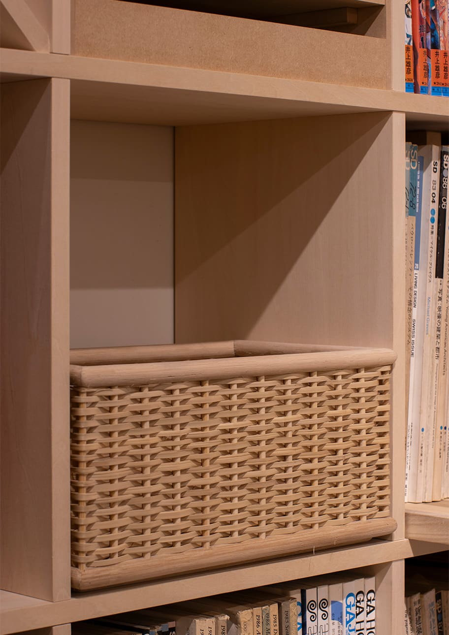 Shelf 竹ひご(ラタン)収納 ボックス ブラウン