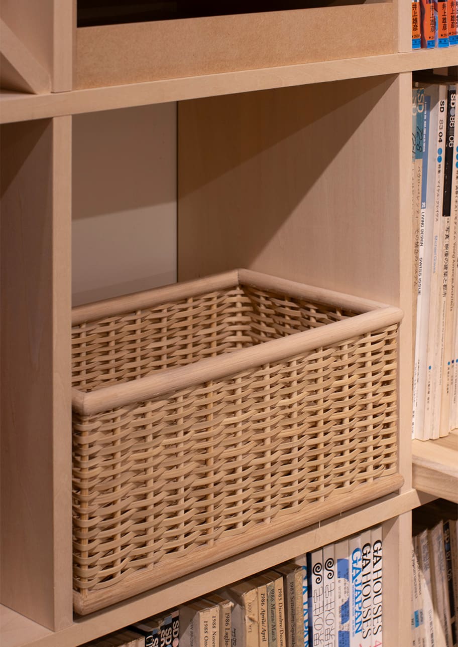 Shelf 竹ひご(ラタン)収納 ボックス ブラウン