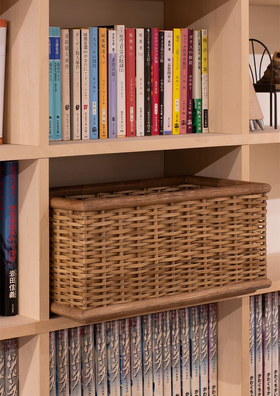 Shelf 竹ひご(ラタン)収納 ボックス ブラウン