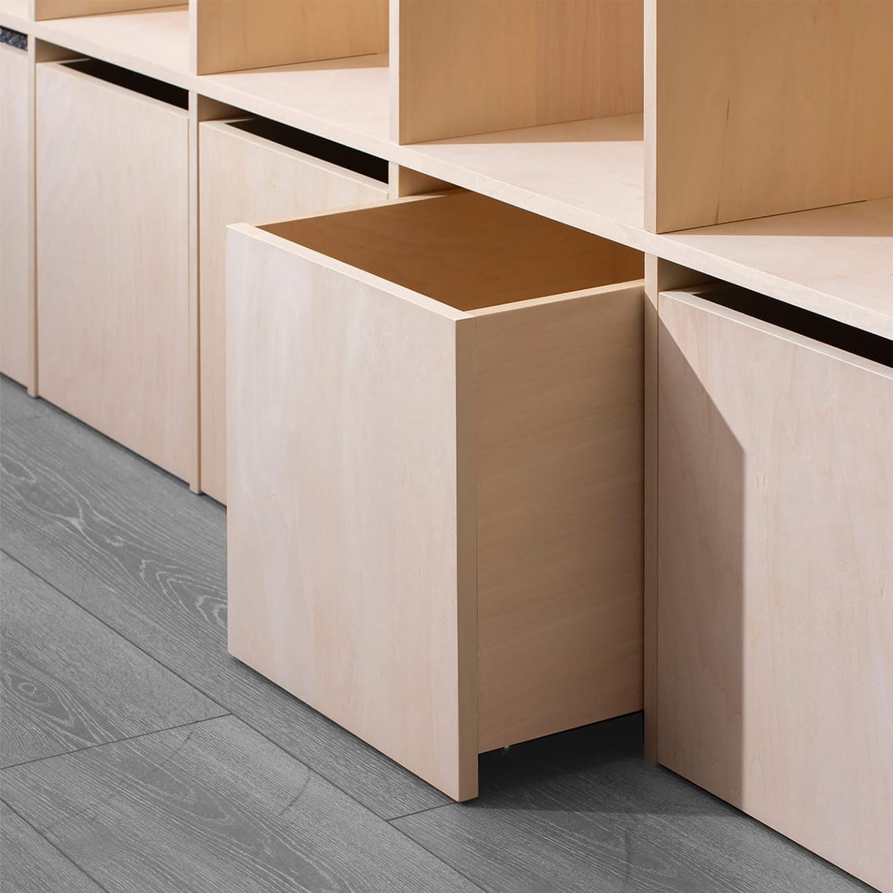 Shelf キャスター付き収納ボックス（壁一面の本棚 奥行350mm（最下段なし）専用）