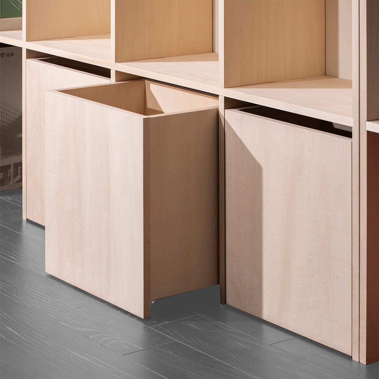 Shelf キャスター付き収納ボックス（壁一面の本棚 奥行250専用mm）
