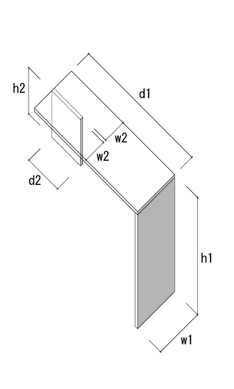 内部有効寸法 / Shelf エクステンショナルデスク（本棚・奥行250専用）