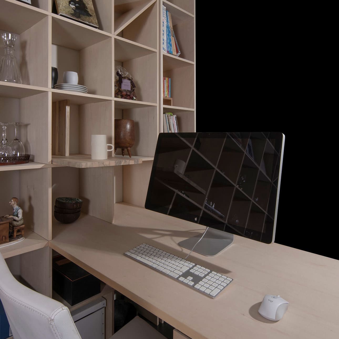 エクステンショナルトレー 幅1コマ（本棚・奥行350専用）