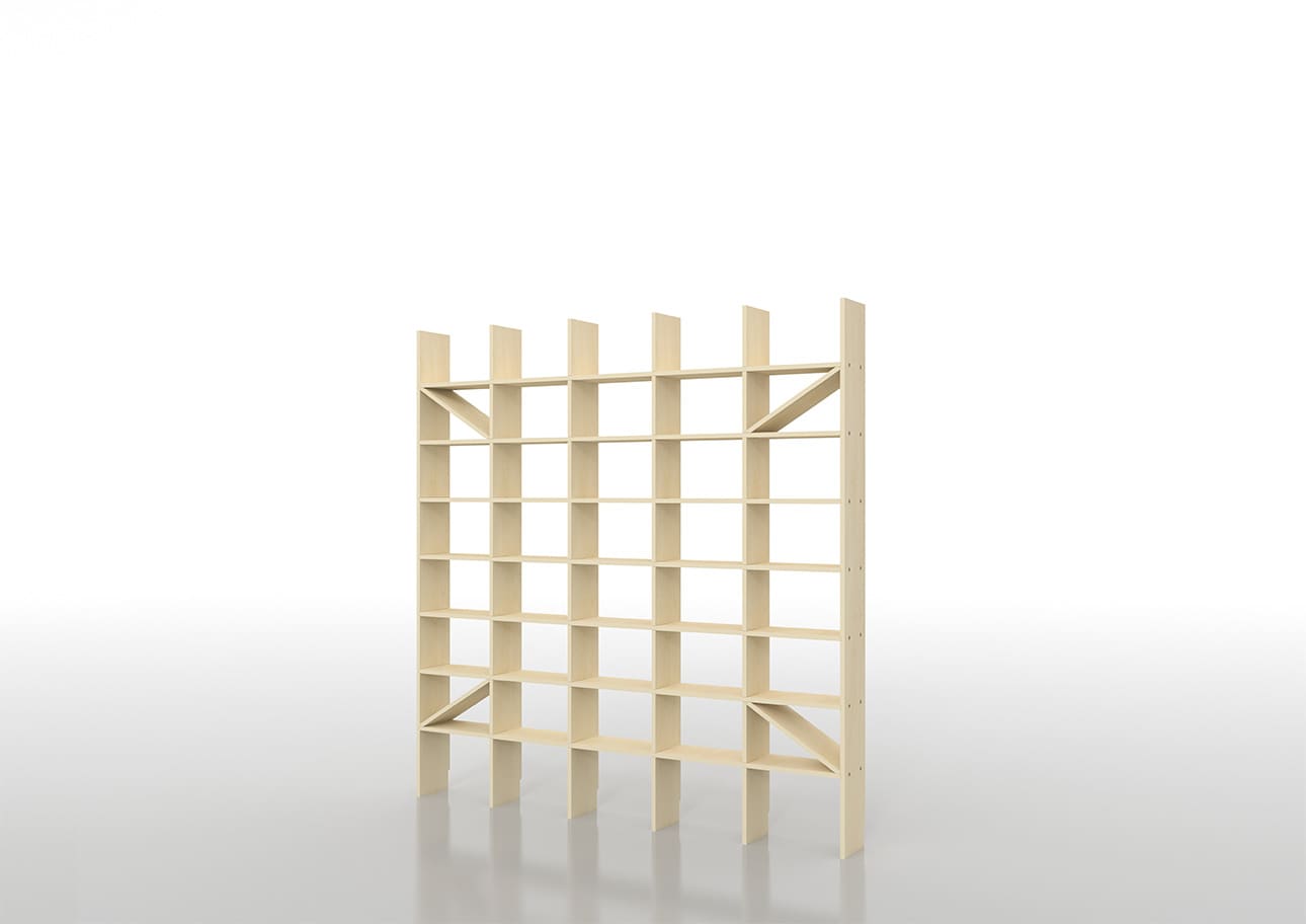 Shelf 壁一面のコミック本棚 奥行180mm 縦5コマ×横5コマ