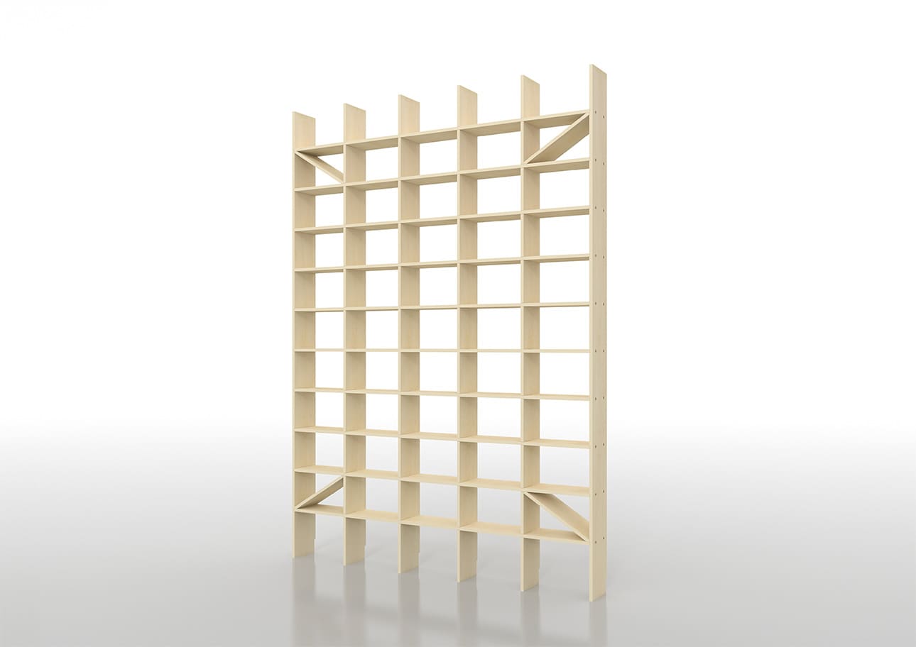 Shelf 壁一面のコミック本棚 奥行180mm 縦7コマ×横5コマ