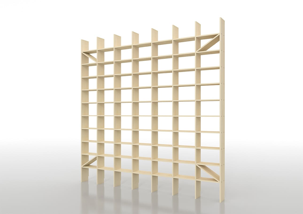 Shelf 壁一面のコミック本棚 奥行180mm 縦7コマ×横7コマ