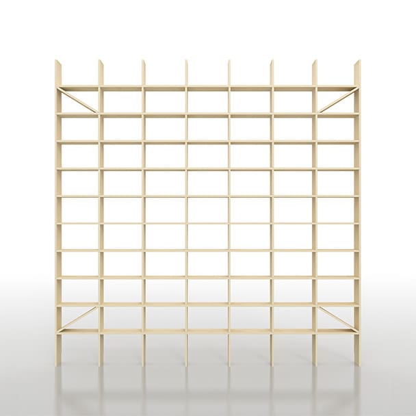 SLF-LR-2400-2400-EX 壁一面のコミック本棚 奥行180mm 縦11コマ×横7コマ