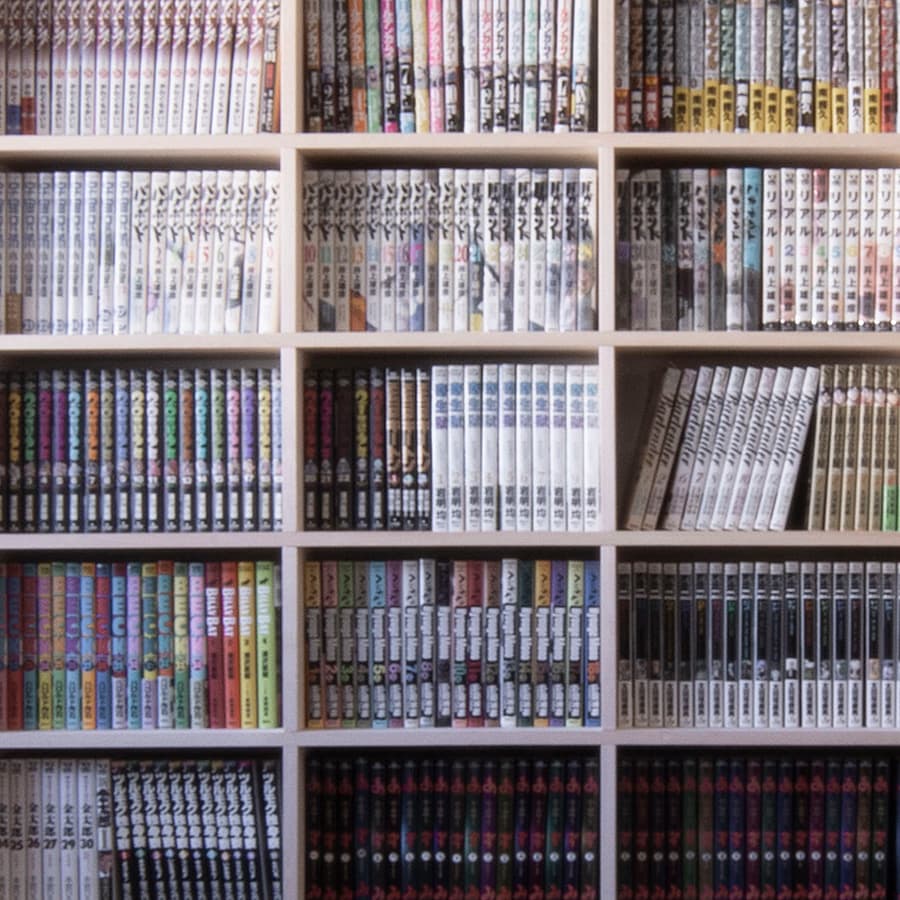 壁一面のコミック本棚 奥行180mm コミック本や文庫本など小型本の収納に特化