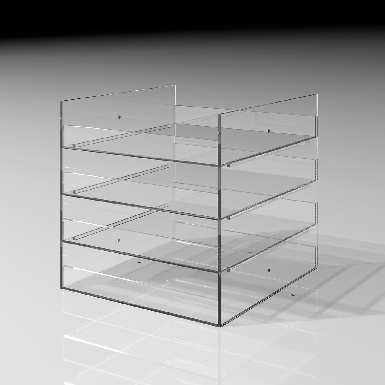 Shelf アクリルトレー 4段（本棚・奥行350mm専用）