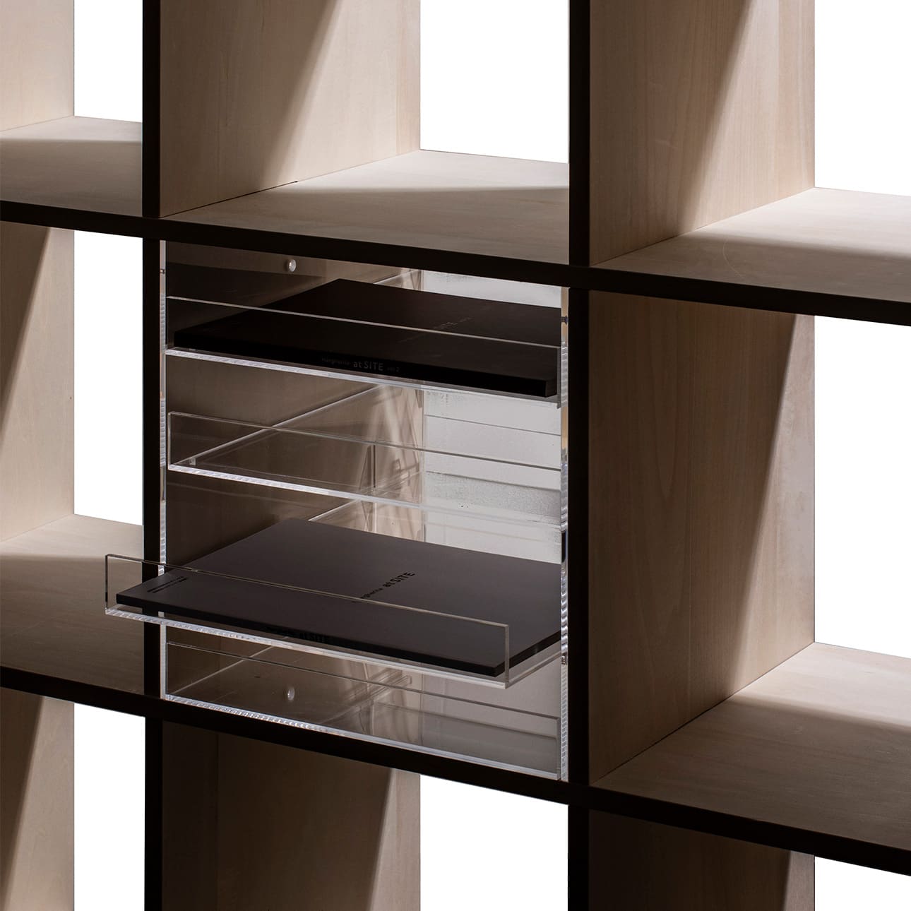 Shelf アクリルトレー 4段（本棚・奥行350mm専用）