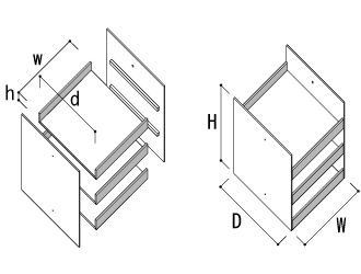 Shelf トレー 3段（奥行350mm専用）