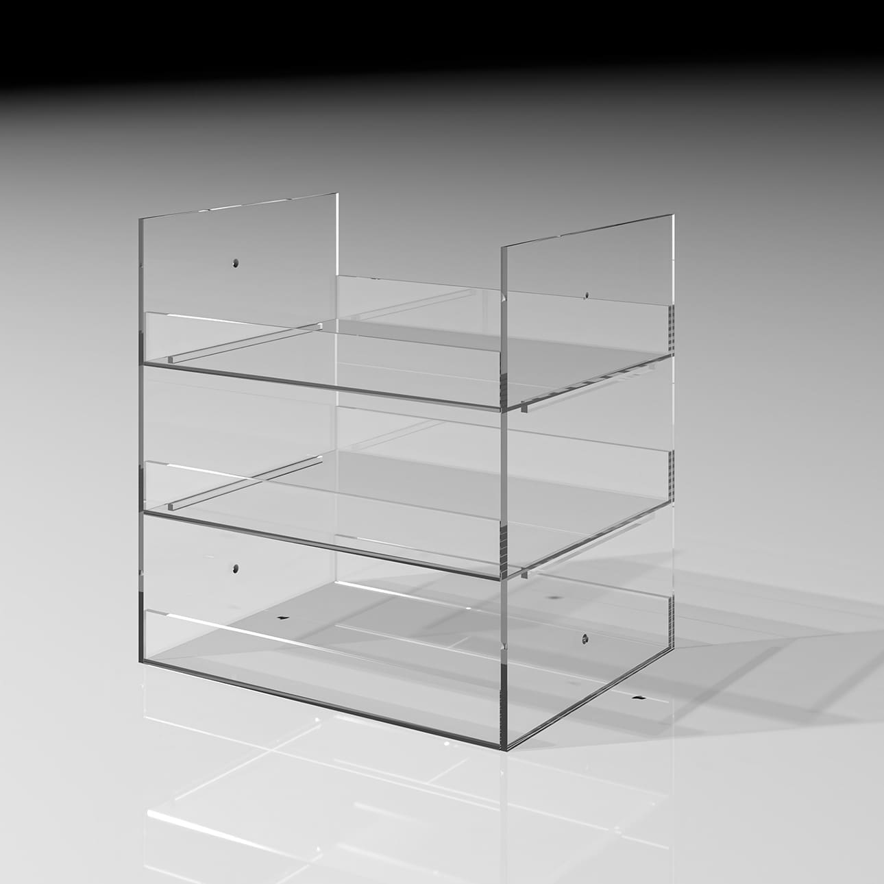 Shelf アクリルトレー 3段（本棚・奥行250mm専用）