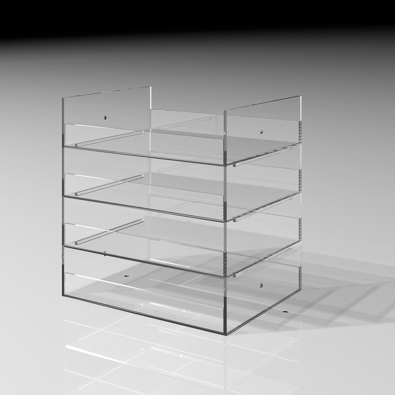 Shelf アクリルトレー 4段（本棚・奥行250mm専用）