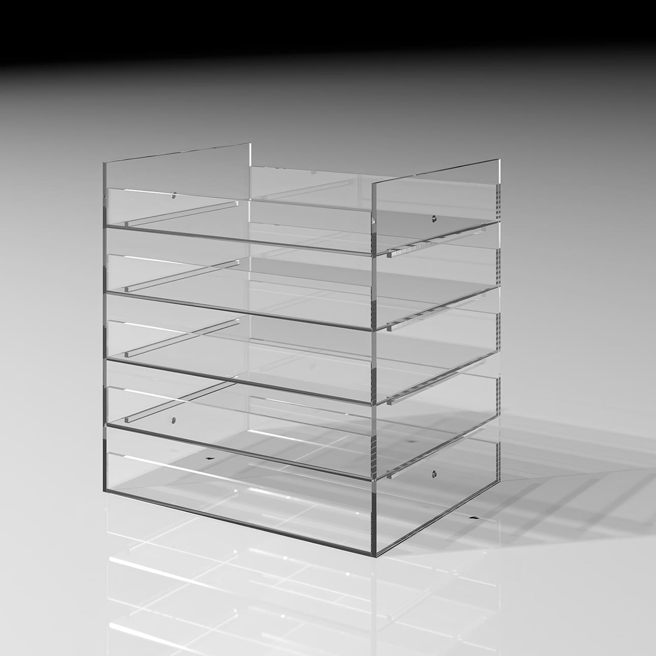 Shelf アクリルトレー 5段（本棚・奥行250mm専用）