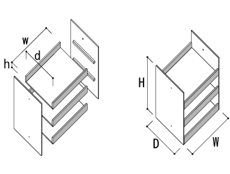 Shelf トレー 3段（奥行250mm専用）