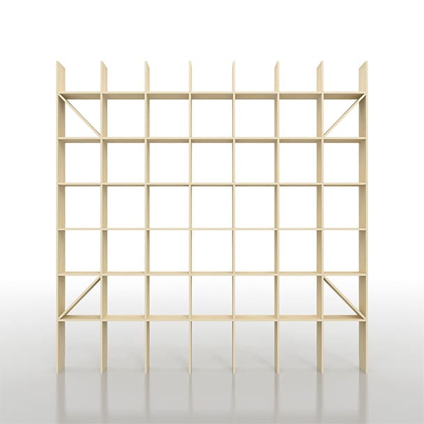 SLF-2400-2400-EX 壁一面の本棚 奥行250mm 縦7コマ×横7コマ