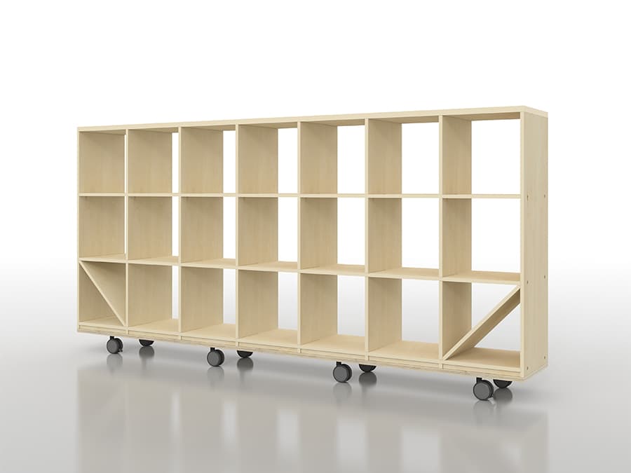 おすすめ木製ブックシェルフ③ マルゲリータ「Shelf（シェルフ）ロータイプ本棚 移動式」