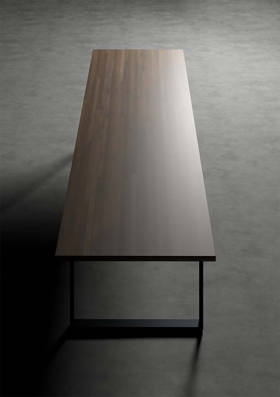 ダイニングテーブル スチール脚（RO） 幅2400 奥行900 天然木 無垢集成材 6人掛け 8人掛け シンプル スタイリッシュ モダン おしゃれ 大型 大きい