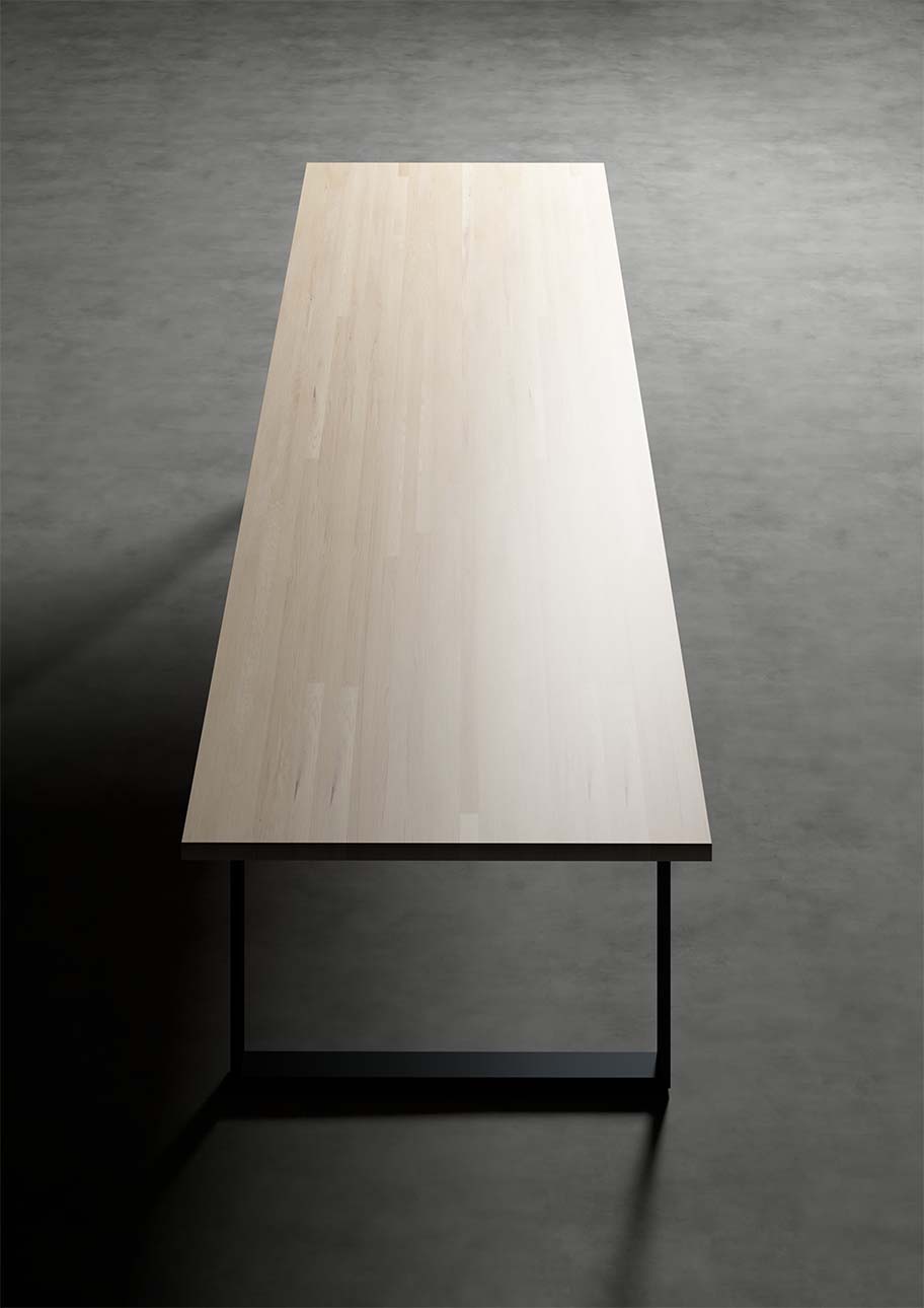 ダイニングテーブル スチール脚（RO） 幅2400 奥行900 天然木 無垢集成材 6人掛け 8人掛け シンプル スタイリッシュ モダン おしゃれ 大型 大きい