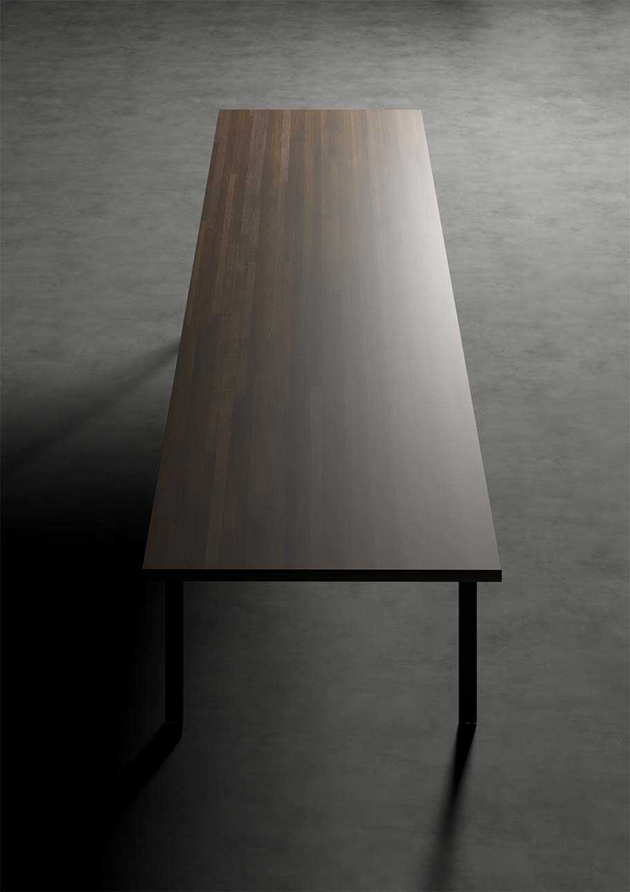 ダイニングテーブル スチール脚（SL） 幅2400 奥行900 天然木 無垢集成材 6人掛け 8人掛け シンプル スタイリッシュ モダン おしゃれ 大型 大きい