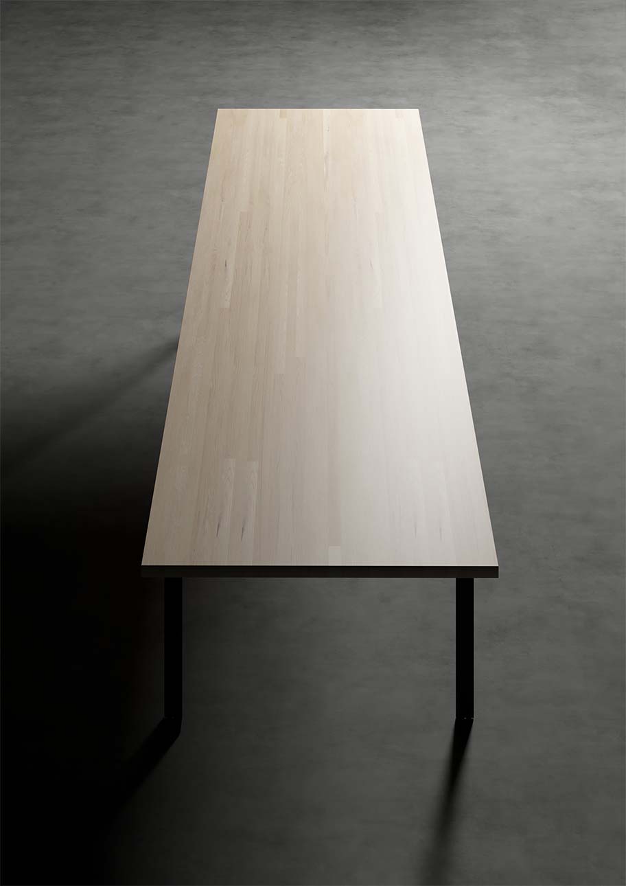 ダイニングテーブル スチール脚（SL） 幅2400 奥行900 天然木 無垢集成材 6人掛け 8人掛け シンプル スタイリッシュ モダン おしゃれ 大型 大きい