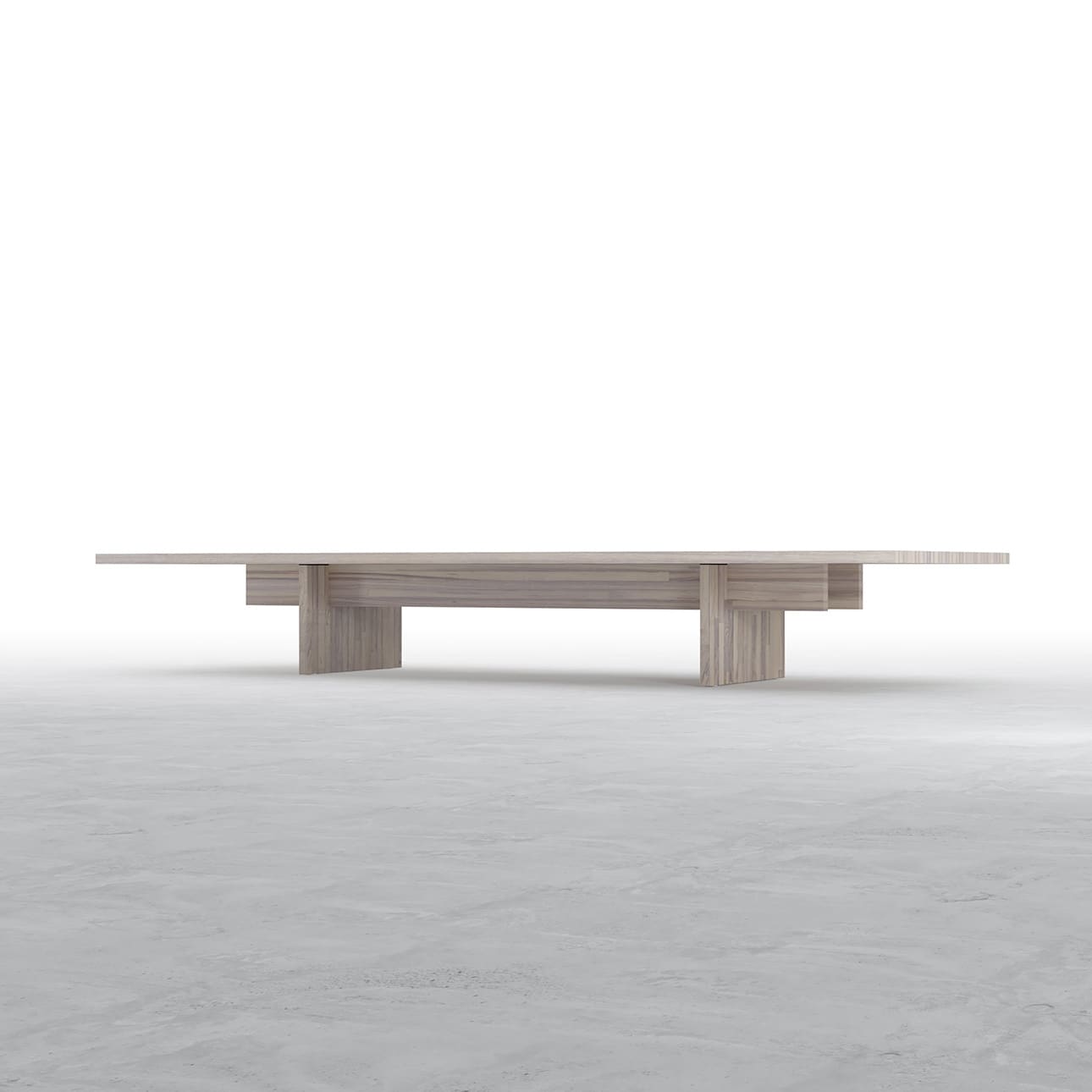 Tavola リビングテーブル 幅2400×奥行900㎜ ラバーウッド(ホワイト)