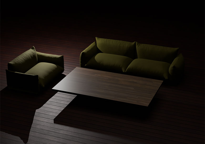 Tavola リビングテーブル 木製脚 天然木 無垢集成材 シンプル スタイリッシュ モダン おしゃれ インテリア