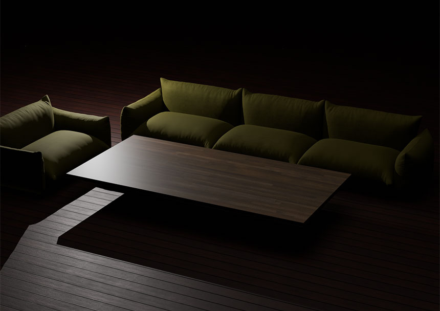 Tavola リビングテーブル 木製脚 天然木 無垢集成材 シンプル スタイリッシュ モダン おしゃれ インテリア