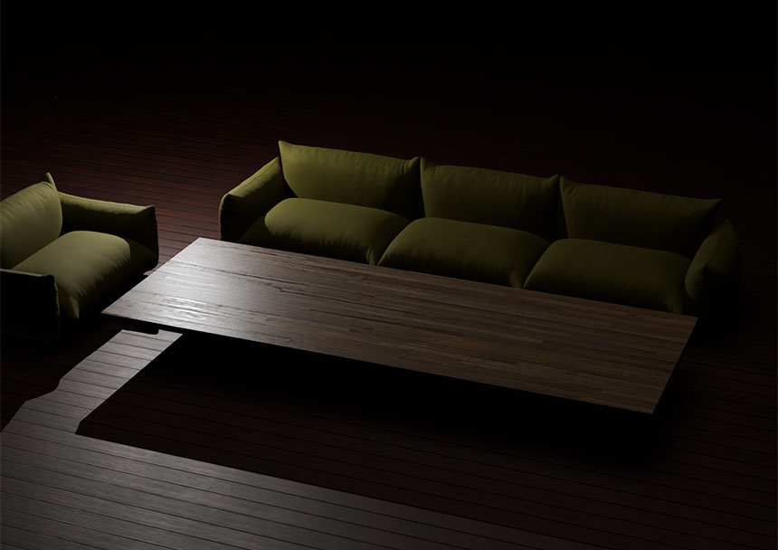 Tavola リビングテーブル 木製脚 天然木 無垢集成材 シンプル スタイリッシュ モダン おしゃれ インテリア